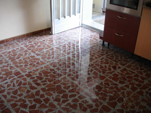Terrazo cristalizado con Productos Leopard
