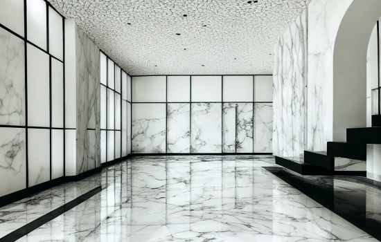 Suelo de mármol brillante