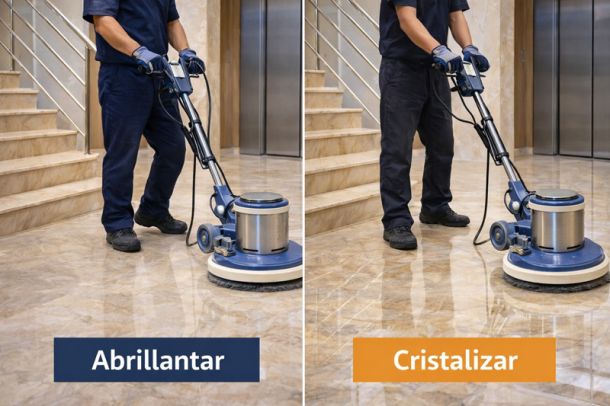 ¿Sabrías elegir? ¿Sabes la diferencia entre abrillantador y cristalizador de suelos?