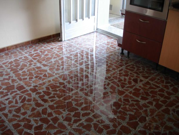Terrazo cristalizado con Productos Leopard